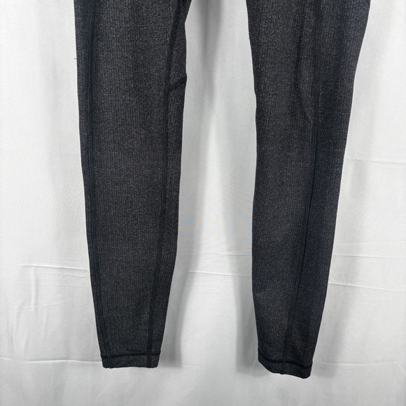 Lululemon Speed Tight IV Giant Herringbone Black Gray Leggings With Pockets - Picture 3 of 7
